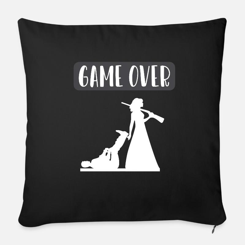 Game over Bräutigam junggesellenabschied Geschenk - Sofakissenbezug 45 x 45 cm - Schwarz