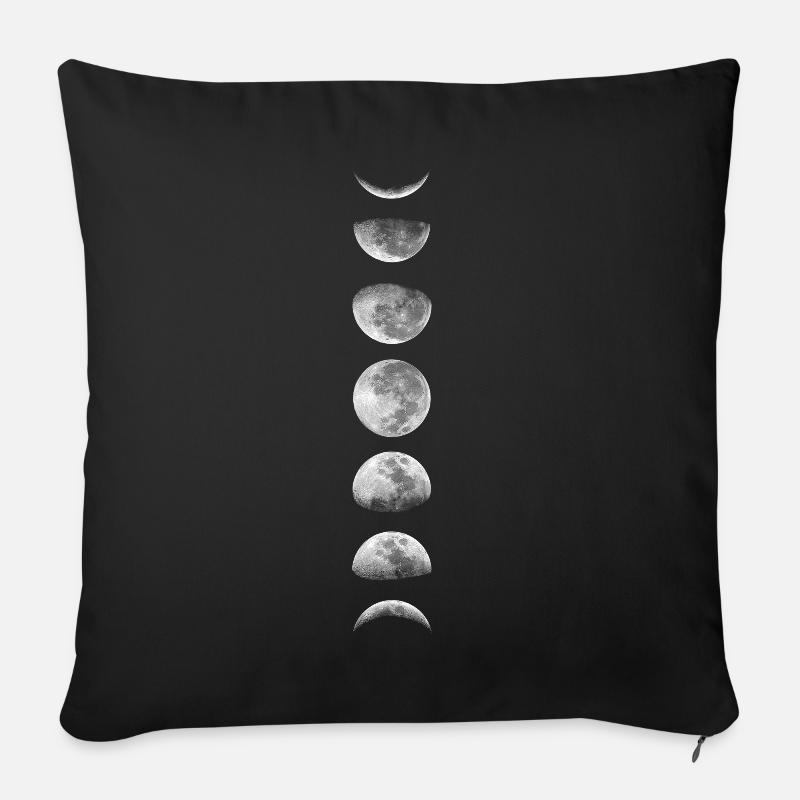 Moon Phases Lunar Calendar Astronomy Binoculars Ae - Sofakissenbezug 45 x 45 cm - Schwarz