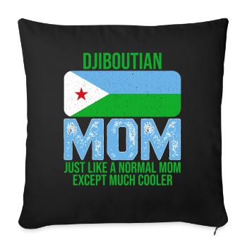 Djiboutian Mom Djibouti flag for Mother's Day - Sofa pillowcase 17,3'' x 17,3'' (45 x 45 cm) - black - Front