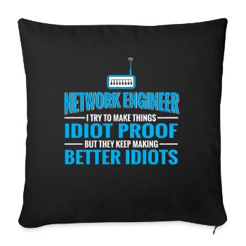 Techniciens de réseau Informatique Réseau Technk IT - Housse de coussin décorative 45 x 45 cm - noir - Devant