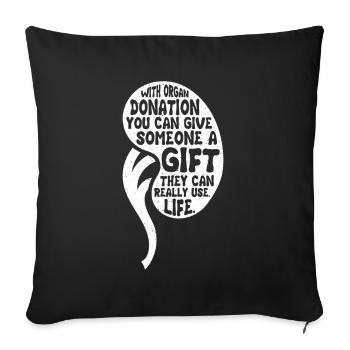 Donneur de rein Reins Organe Don d’organes Rein - Housse de coussin décorative 45 x 45 cm - noir - Devant