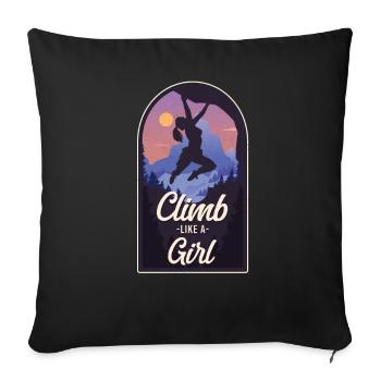 Rock Climbing Climber Climb Like A - Sofakissenbezug 45 x 45 cm - Schwarz - Vorne