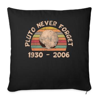Pluto | Vintage Never Forget Pluto - Sofa pillowcase 17,3'' x 17,3'' (45 x 45 cm) - black - Front