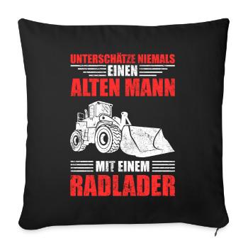 Radlader - Sofakissenbezug 45 x 45 cm - Schwarz - Vorne