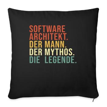 Software Architekt Mann Mythos Legende Software - Sofakissenbezug 45 x 45 cm - Schwarz - Vorne