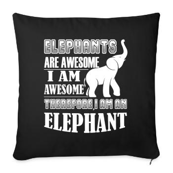Elephant Elephants Are Awesome - Sofa pillowcase 17,3'' x 17,3'' (45 x 45 cm) - black - Front