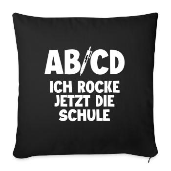 Einschulung Schulanfang - Sofakissenbezug 45 x 45 cm - Schwarz - Vorne