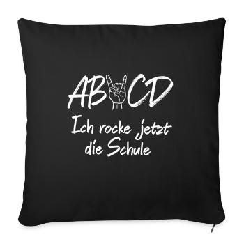 Einschulung Schulanfang - Sofakissenbezug 45 x 45 cm - Schwarz - Vorne