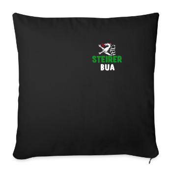 Steirer Bua Steirerbua klein dezent auf Brust Buam - Sofakissenbezug 45 x 45 cm - Schwarz - Vorne