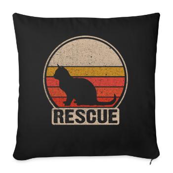 Rétro rétro rétro Rescue Gift - Housse de coussin décorative 45 x 45 cm - noir - Devant