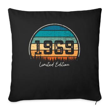 Vintage 1969 Limited Edition Retro Sunset - Sofa pillowcase 17,3'' x 17,3'' (45 x 45 cm) - black - Front