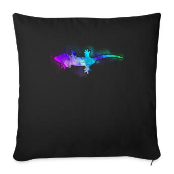 Crested Gecko Watercolor - Housse de coussin décorative 45 x 45 cm - noir - Devant