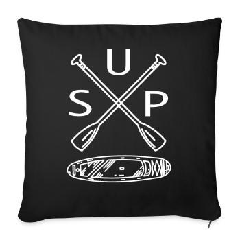 SUP Paddel Stand Up Paddle Board - SUP Board - Housse de coussin décorative 45 x 45 cm - noir - Devant