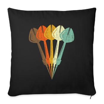 Fléchettes rétro style - Housse de coussin décorative 45 x 45 cm - noir - Devant