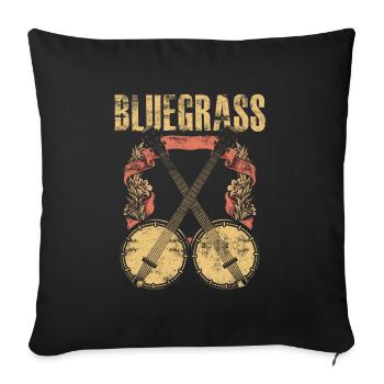 Bluegrass Banjo Gitarre - Sofakissenbezug 45 x 45 cm - Schwarz - Vorne
