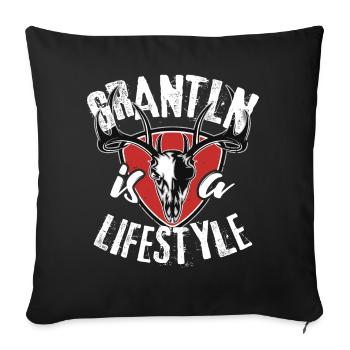 Grantln is a lifestyle Grantler Hirsch Bayern - Sofakissenbezug 45 x 45 cm - Schwarz - Vorne