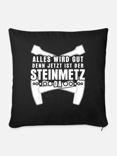 Steinmetz - Sofakissenbezug 45 x 45 cm - Schwarz
