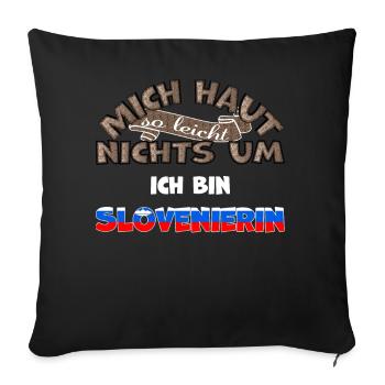 Lustiger Spruch Mich haut nichts um ich bin - Sofakissenbezug 45 x 45 cm - Schwarz - Vorne