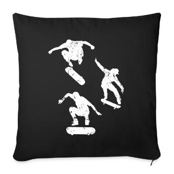 Skateboard Skateboarder Skater - Skatepark Skating - Sofa pillowcase 17,3'' x 17,3'' (45 x 45 cm) - black - Front