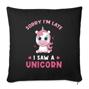 unicorn - Sofa pillowcase 17,3'' x 17,3'' (45 x 45 cm) - black - Front