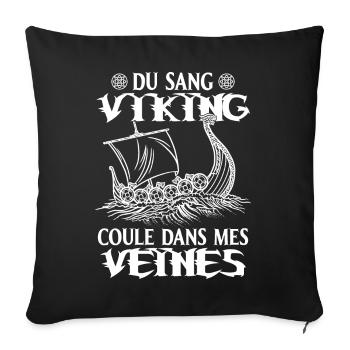 Sang Viking Cadeau Mythologie Nordique - Housse de coussin décorative 45 x 45 cm - noir - Devant