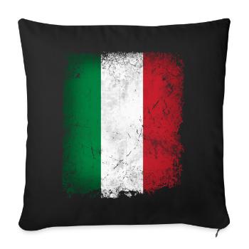 Italien Fahne Flagge Italy Italia Fußball Fan - Sofakissenbezug 45 x 45 cm - Schwarz - Vorne