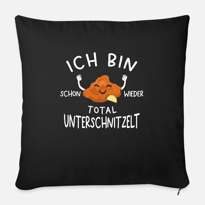Bin schon wieder total unterschnitzelt Schnitzel - Sofakissenbezug 45 x 45 cm - Schwarz