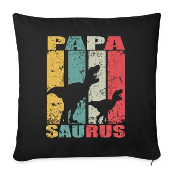 PapaSaurus Dinosaur Baby Families Papa Saurus - Sofa pillowcase 17,3'' x 17,3'' (45 x 45 cm) - black - Front