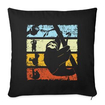 Vintage Retro Sloth Silhouette - Sofa pillowcase 17,3'' x 17,3'' (45 x 45 cm) - black - Front