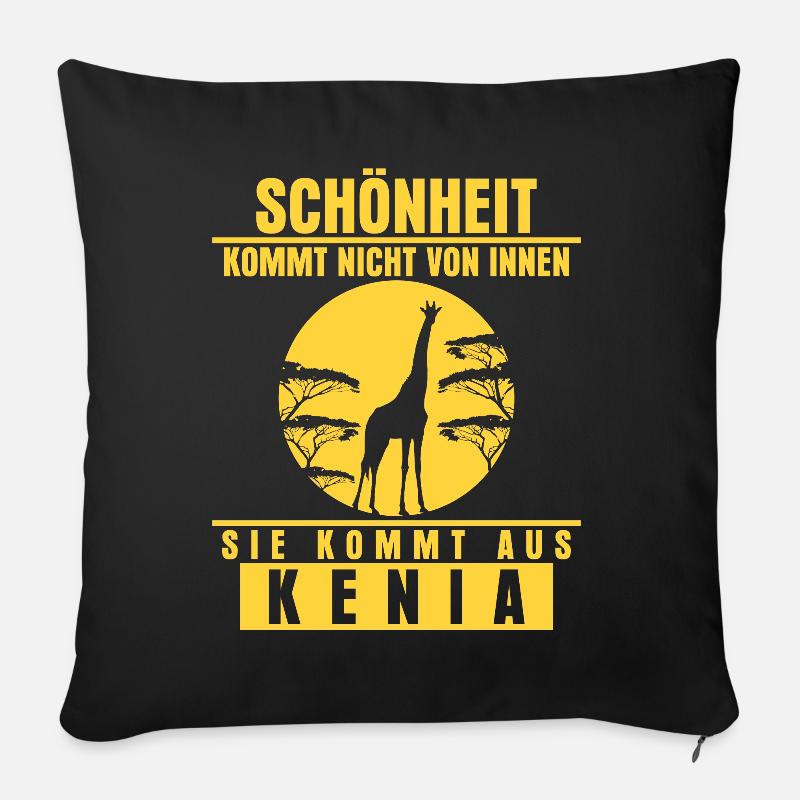 Kenya Giraffe - Schönheit aus Kenia - Sofakissenbezug 45 x 45 cm - Schwarz