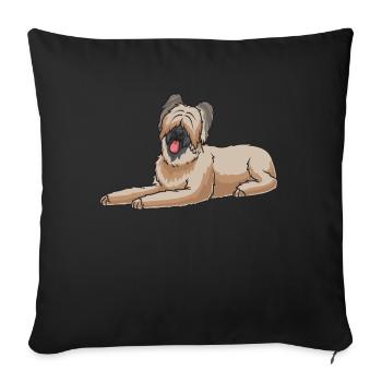 Briard dog - Sofa pillowcase 17,3'' x 17,3'' (45 x 45 cm) - black - Front