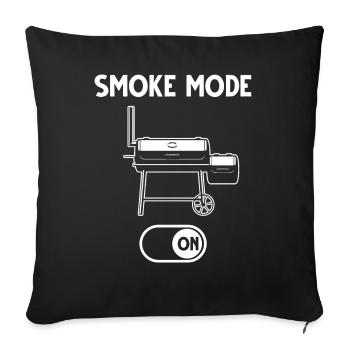 BBQ Smoker Smoke Mode On - Sofakissenbezug 45 x 45 cm - Schwarz - Vorne