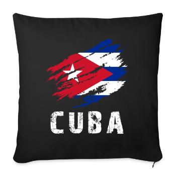 La Havane Cuba Drapeau Cuba - Housse de coussin décorative 45 x 45 cm - noir - Devant