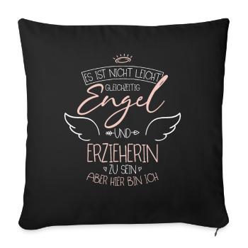 Erzieherin - Sofakissenbezug 45 x 45 cm - Schwarz - Vorne