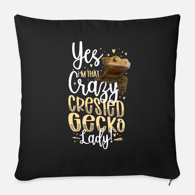 Yes! I'M That Crazy Crested Gecko - Sofakissenbezug 45 x 45 cm - Schwarz