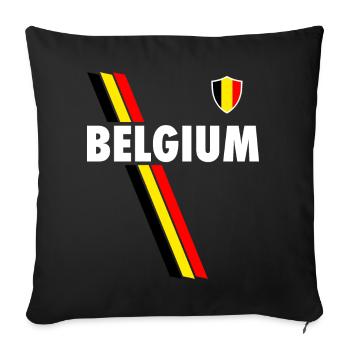 Football Flag Flag Belgium Belgium - Sofa pillowcase 17,3'' x 17,3'' (45 x 45 cm) - black - Front
