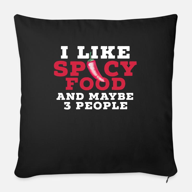 Scharfes Essen Küche Chilli - Sofakissenbezug 45 x 45 cm - Schwarz