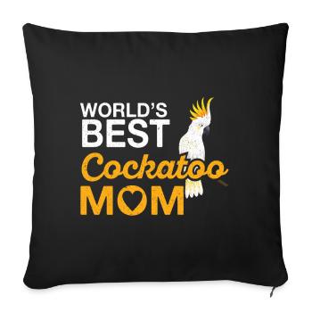 Cockatoo Bird Owner Bird Pet Birds Cockatoo - Sofa pillowcase 17,3'' x 17,3'' (45 x 45 cm) - black - Front