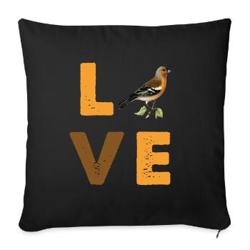 Finches Bird Owners Bird Pet Birds Finch - Sofa pillowcase 17,3'' x 17,3'' (45 x 45 cm) - black - Front