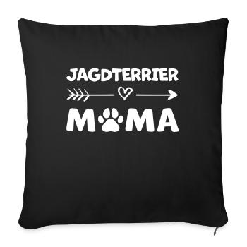 Deutscher Jagdterrier Mama Terrier Geschenk - Sofakissenbezug 45 x 45 cm - Schwarz - Vorne