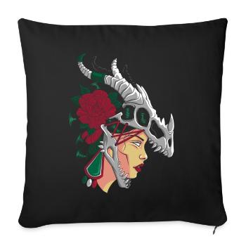 Aztec Woman Strong Mexican Girl Mexico - Housse de coussin décorative 45 x 45 cm - noir - Devant