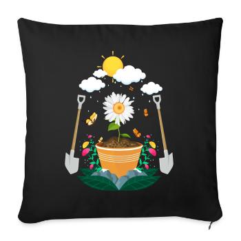 Jardin - Housse de coussin décorative 45 x 45 cm - noir - Devant
