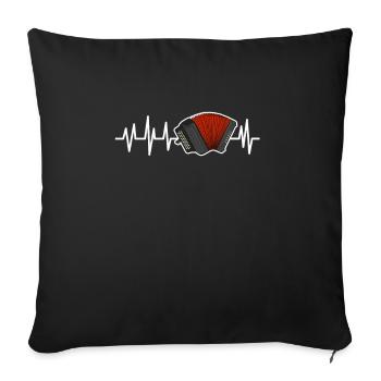 Accordéon Battement de coeur - Housse de coussin décorative 45 x 45 cm - noir - Devant