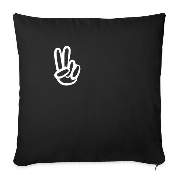 Hippie Peace Peace Sign Peace - Sofa pillowcase 17,3'' x 17,3'' (45 x 45 cm) - black - Front