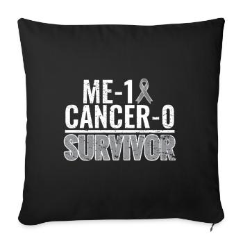 Gehirntumor Hirntumor Krebs Survivor Chemo Krebs - Sofakissenbezug 45 x 45 cm - Schwarz - Vorne