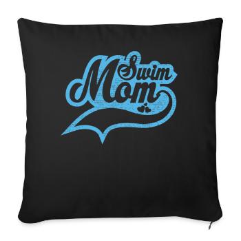 Natation mère natation natation femmes - Housse de coussin décorative 45 x 45 cm - noir - Devant