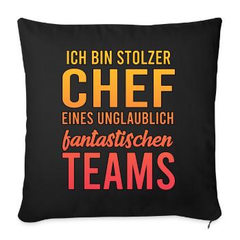 Ich bin stolzer Chef eines unglaublich - Sofakissenbezug 45 x 45 cm - Schwarz - Vorne