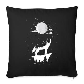 Wolf - Sofakissenbezug 45 x 45 cm - Schwarz - Vorne