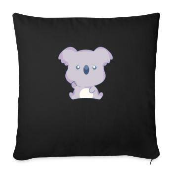 Koala middle finger - Sofa pillowcase 17,3'' x 17,3'' (45 x 45 cm) - black - Front