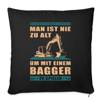 Baggerfahrer Baggerführer Baggern Bagger Geschenk - Sofakissenbezug 45 x 45 cm - Schwarz - Vorne